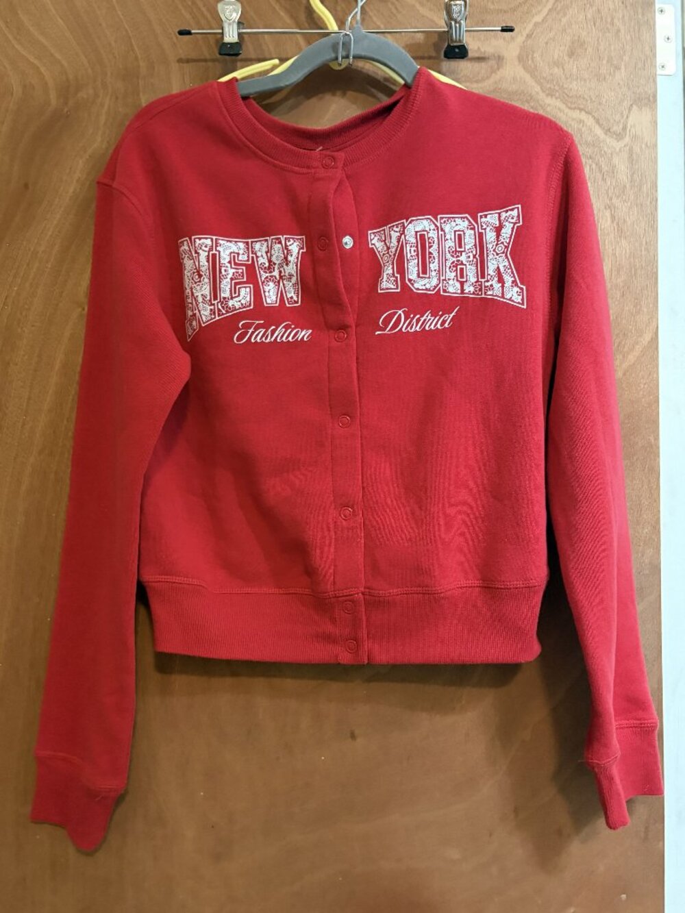 NWT Zoe & Liv Red Button up Sweatshirt Women's size S